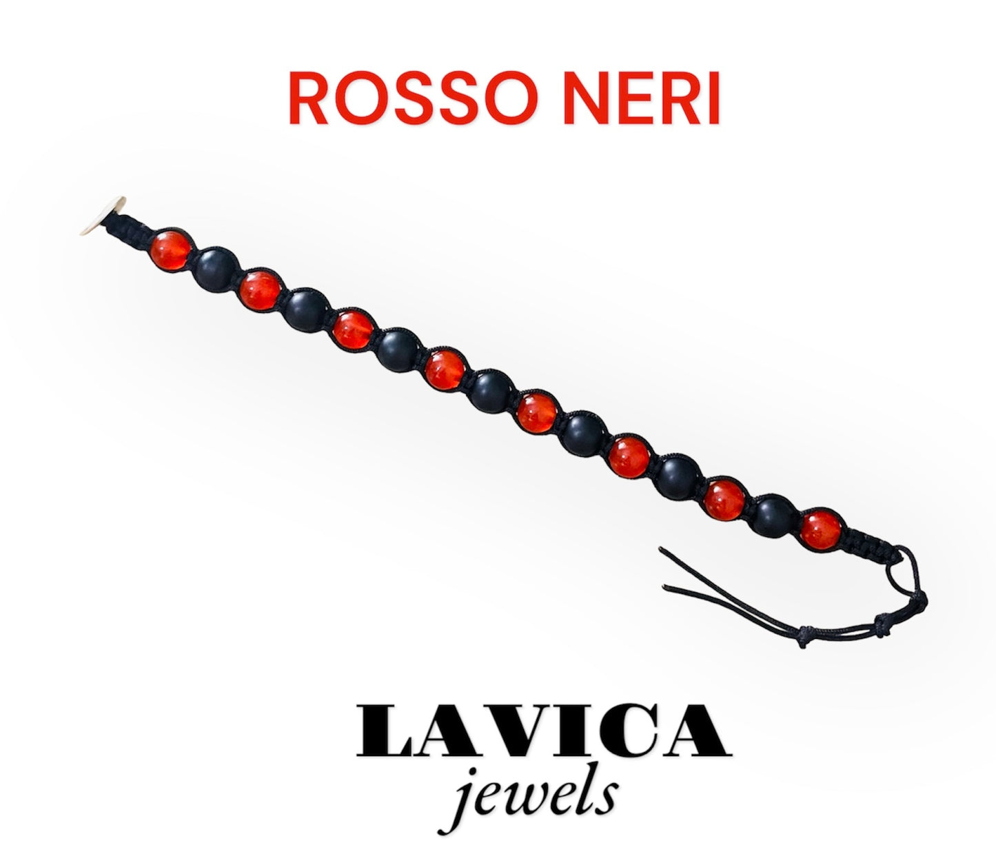 Bracciale Shamballa Rosso Neri