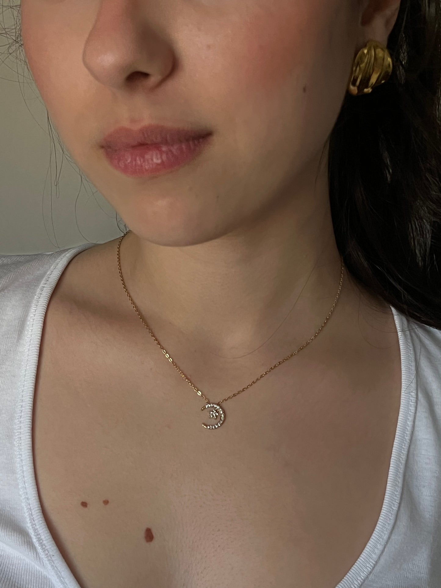 Collana Moon Pavé