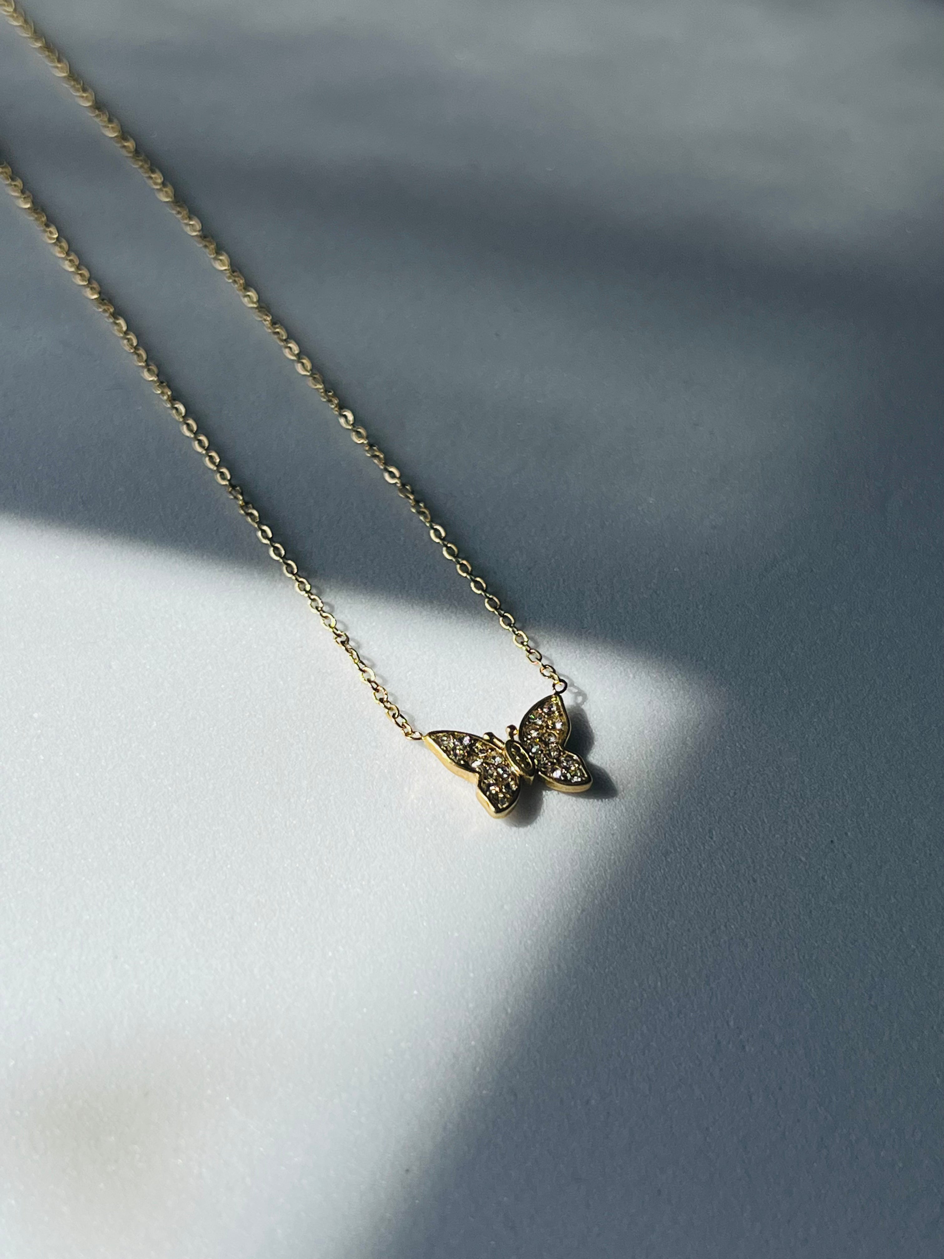 Collana Butterfly Pavé