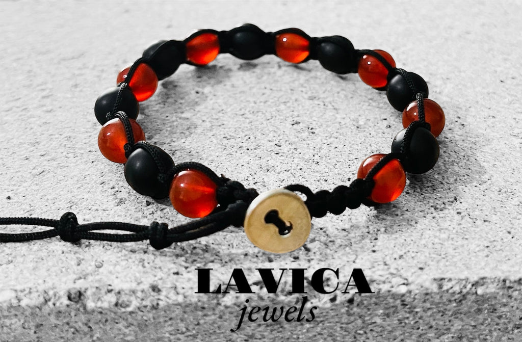 Bracciale Shamballa Rosso Neri