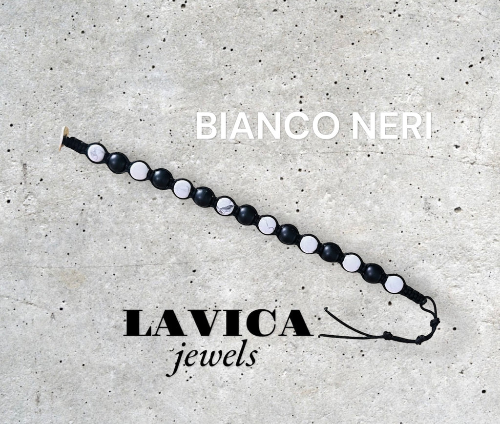 Bracciale Shamballa Bianco Neri