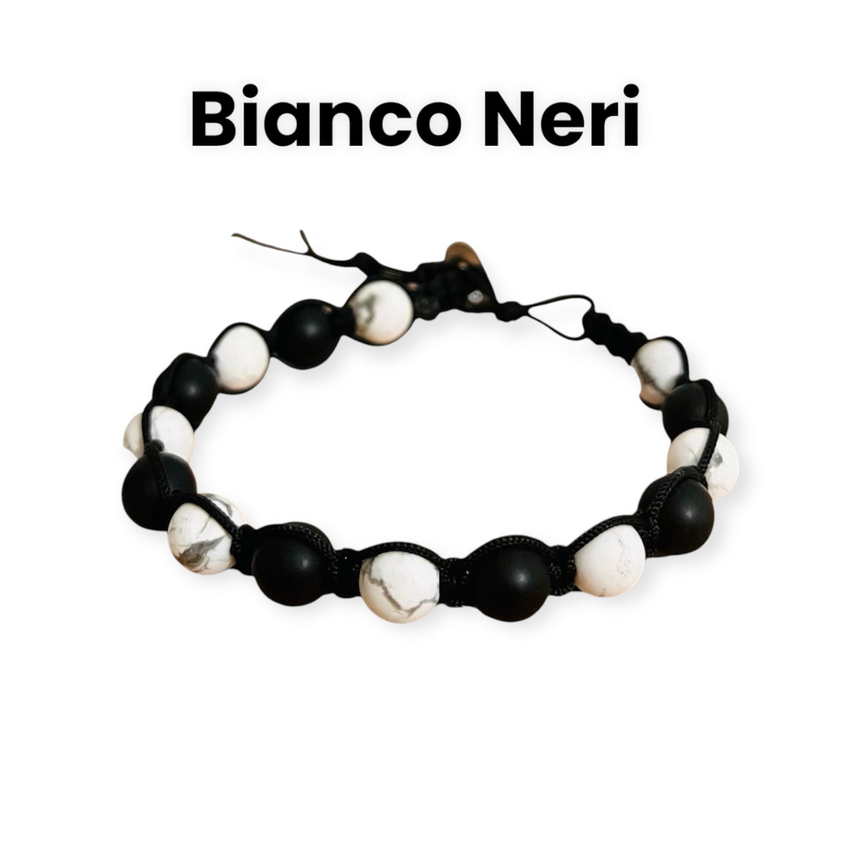 Bracciale Shamballa Bianco Neri