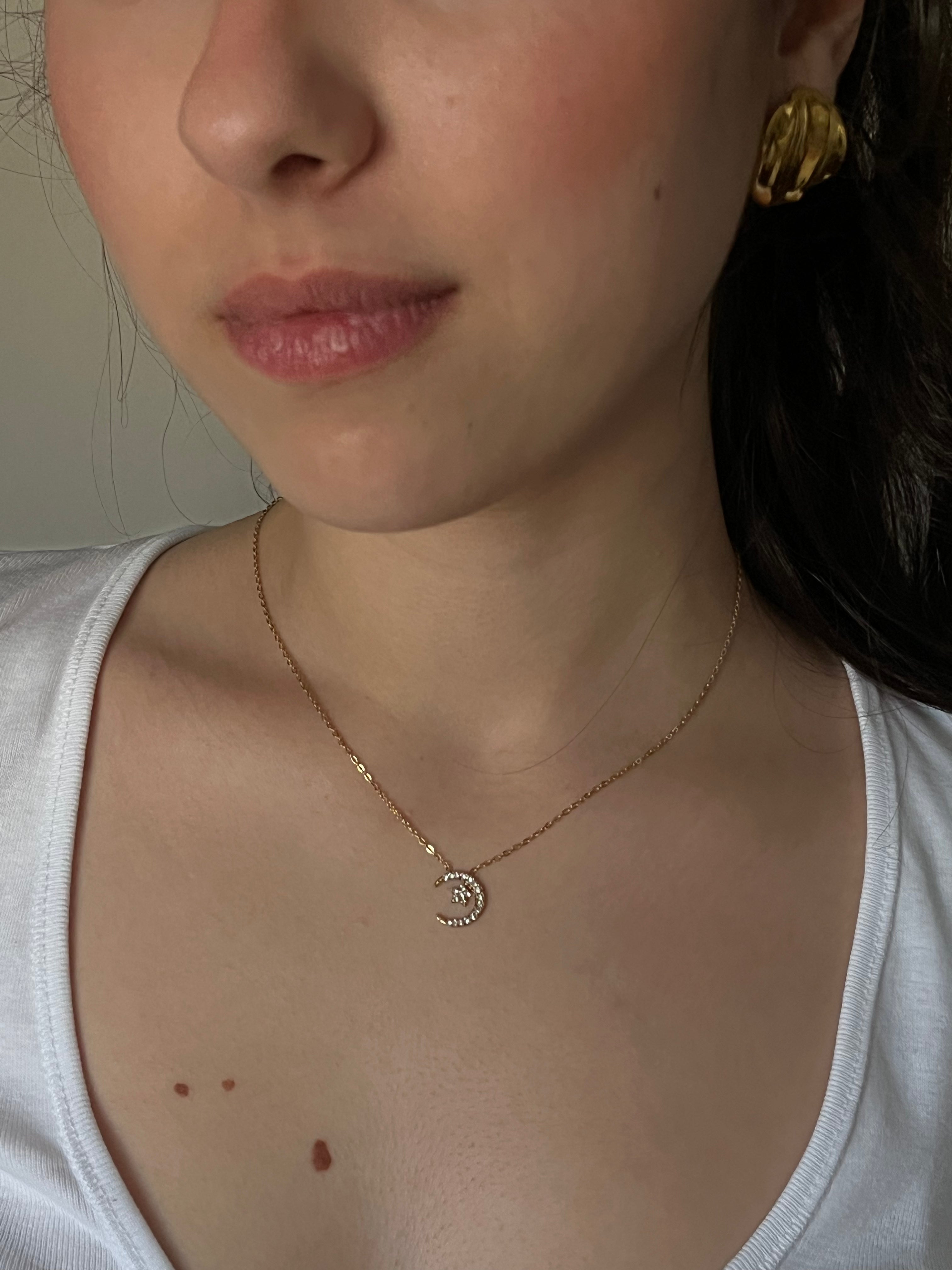 Collana Moon Pavé
