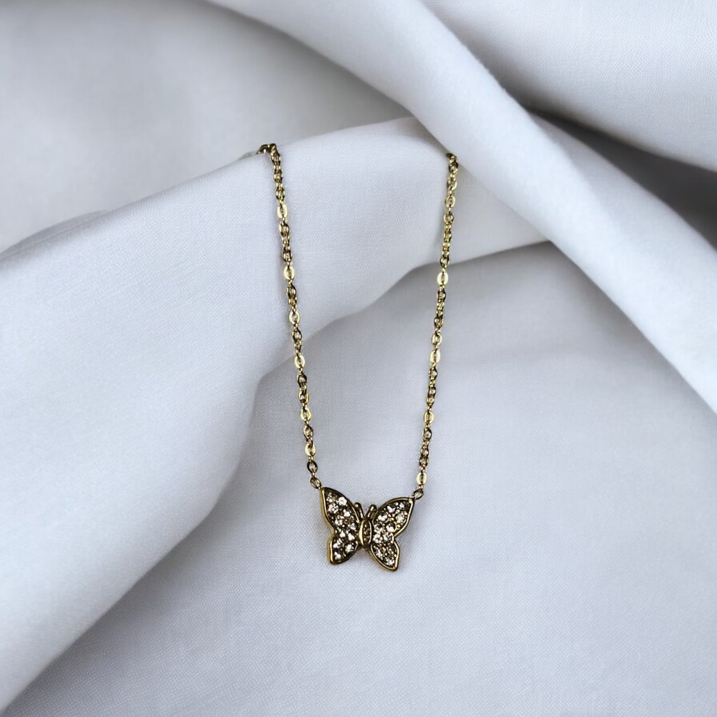 Collana Butterfly Pavé